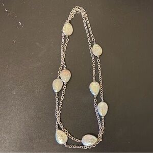 Judith Ripka Gray Coin Baroque Pearl Necklace, Sterling Silver, 34”